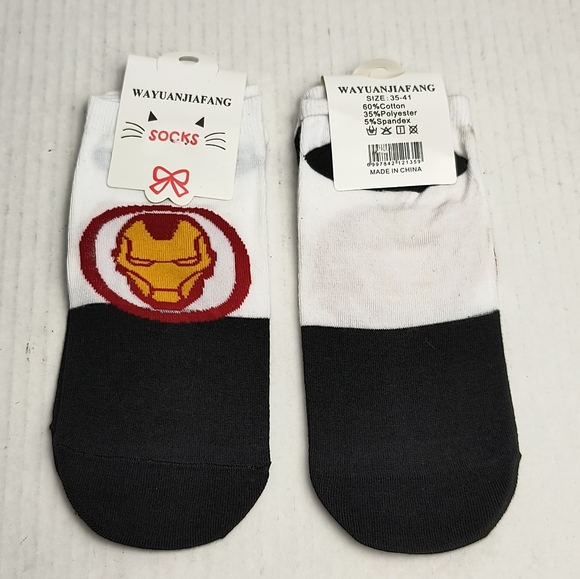 Inspired Sports Ankle Socks Kids Novelty Black/White - Picture 1 of 3